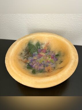 Habersham Candle Company Wax Pottery Vessel W/ Pressed Flowers Flameless Scented